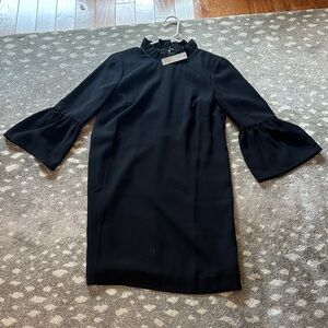 Elegant Black Ruffle Sleeve Dress